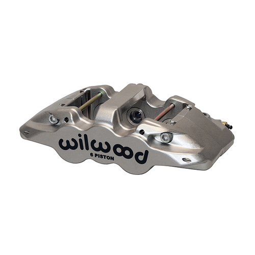 Wilwood Caliper, AERO6 ST, Radial, 1.25 in. Rotor Width, 15.00 in. Rotor Dia, 1.62/1.12/1.12 in. Bore, LH, Alum, Nickel, Each