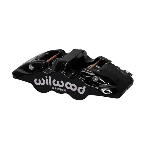 Wilwood Caliper, AERO4, Radial, 1.10 in. Rotor Width, 15.00 in. Rotor Dia, 1.12/1.12 in. Bore, Universal, Alum, Black, Each