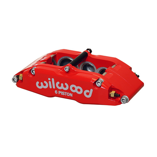 Wilwood Caliper, BNSL6, Lug, 1.10 in. Rotor Width, 14.00 in. Rotor Dia, 1.62/1.12/1.12 in. Bore, LH, Alum, Red, Each