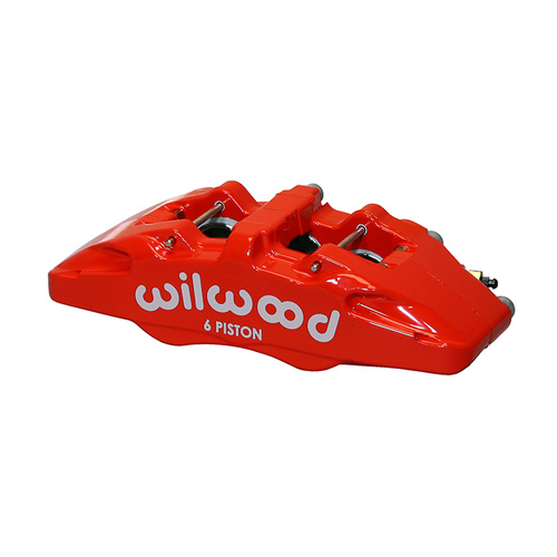 Wilwood Caliper, DP6, Lug, 0.81 in. Rotor Width, 13.00 in. Rotor Dia, 1.38/1.00/1.00 in. Bore, LH, Alum, Red, Each