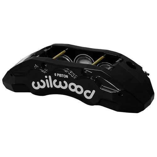 Wilwood Caliper, TX6R, Radial, 1.38 in. Rotor Width, 16.00 in. Rotor Dia, 2.00/1.88/1.88 in. Bore, LH, Alum, Black, Each