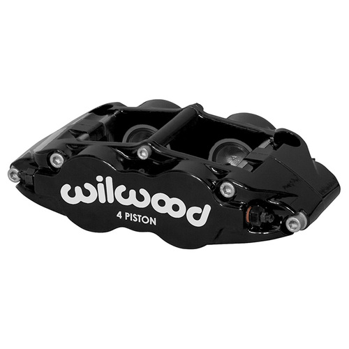 Wilwood Caliper, FNSL4R-DS, Radial, 1.10 in. Rotor Width, 14.00 in. Rotor Dia., 1.12/1.12 in. Bore, Universal, Alum, Black, Each