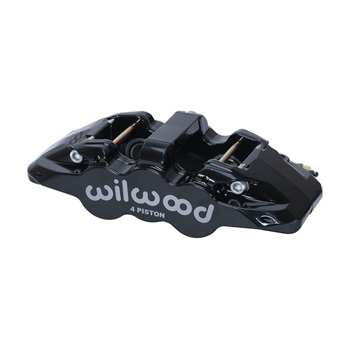 Wilwood Caliper, AERO4-DS, Radial, 1.10 in. Rotor Width, 15.00 in. Rotor Dia., 1.12/1.12 in. Bore, Universal, Alum, Black, Each