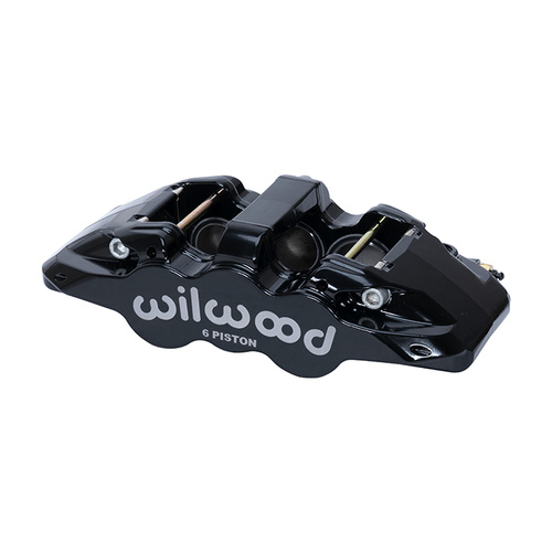 Wilwood Caliper, AERO6-DS, Radial, 1.25 in. Rotor Width, 15.00 in. Rotor Dia., 1.62/1.12/1.12 in. Bore, RH, Alum, Black, Each