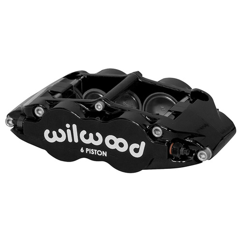 Wilwood Caliper, FNSL6R-DS, Radial, 1.25 in. Rotor Width, 14.00 in. Rotor Dia, 1.62/1.12/1.12 in. Bore, LH, Alum, Black, Each