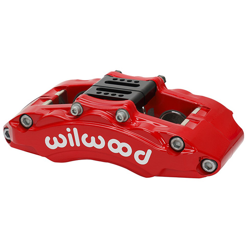 Wilwood Caliper, AT6, Lug, 0.72 in. Rotor Width, 12.30 in. Rotor Dia, 1.75/1.38/1.38 in. Bore, LH, Alum, Red, Each