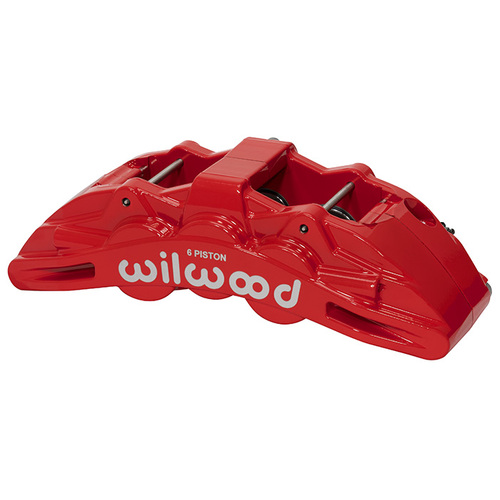 Wilwood Caliper, SX6R, Radial, 1.25 in. Rotor Width, 15.00 in. Rotor Dia, 1.75/1.38/1.38 in. Bore, RH, Alum, Red, Each