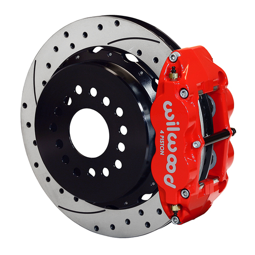 Wilwood Brake Kit, Rear, FNSL4R Big Brake Parking, Radial, 14.00 Rotor, SRP, Red, Big For Ford New Style, Kit