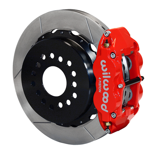 Wilwood Brake Kit, Rear, FNSL4R Big Brake Parking, Radial, 14.00 Rotor, Plain Face, Red, Big For Ford New Style, Kit