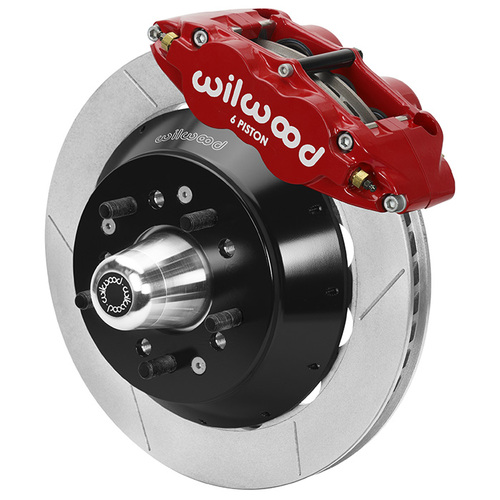 Wilwood Brake Kit, Front, FNSL6R Big Brake (Hub), Radial, 13.00 Rotor, Plain Face, Red, For Ford, For Mercury, Kit