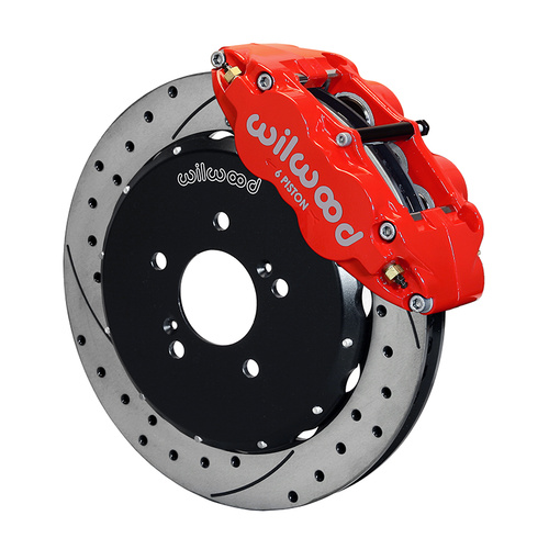 Wilwood Brake Kit, Front, FNSL6R Big Brake (Hat), Radial, 12.88 Rotor, SRP, Red, For Honda, w/Lines, Kit