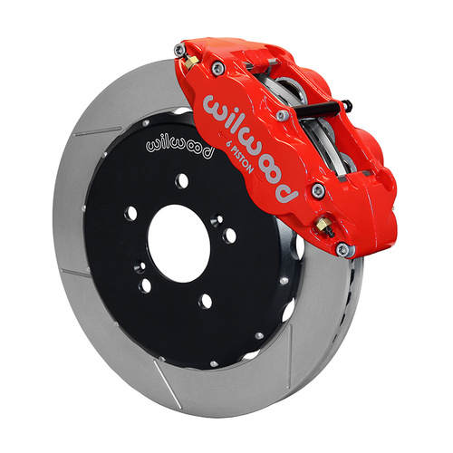 Wilwood Brake Kit, Front, FNSL6R Big Brake (Hat), Radial, 12.88 Rotor, Plain Face, Red, For Honda, w/Lines, Kit