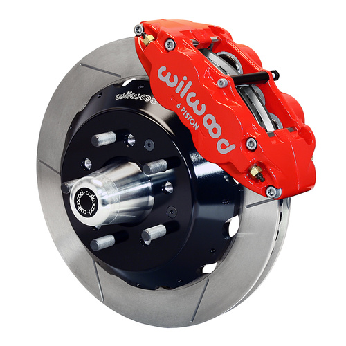 Wilwood Brake Kit, Front, FNSL6R Big Brake (Hub), Radial, 12.88 Rotor, Plain Face, Red, For Buick, For Chevrolet, Olds, For Pontiac, Kit