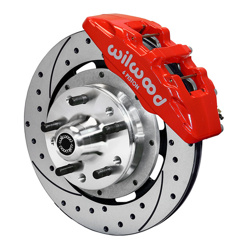 Wilwood Brake Kit, Front, DP6 Big Brake (Hub), Lug, 12.19 Rotor, SRP, Red, For Buick, For Chevrolet, For GMC, Heidts, Olds, For Pontiac, Kit