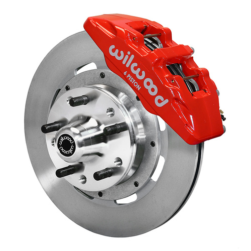 Wilwood Brake Kit, Front, DP6 Big Brake (Hub), Lug, 12.19 Rotor, Plain Face, Red, For Buick, For Chevrolet, For GMC, Heidts, Olds, For Pontiac, Kit