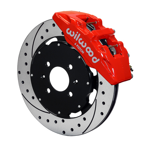 Wilwood Brake Kit, Front, DP6 Big Brake (Hat), Lug, 12.19 Rotor, SRP, Red, For Honda, Kit