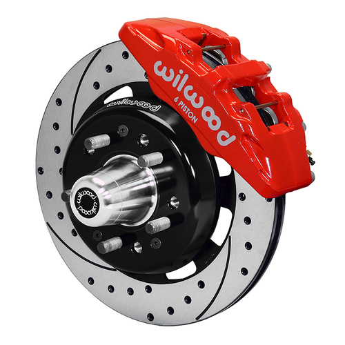 Wilwood Brake Kit, Front, DP6 Big Brake (Hub), Lug, 12.19 Rotor, SRP, Red, For Chevrolet, Kit