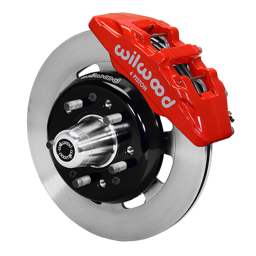 Wilwood Brake Kit, Front, DP6 Big Brake (Hub), Lug, 12.19 Rotor, Plain Face, Red, For Chevrolet, Kit