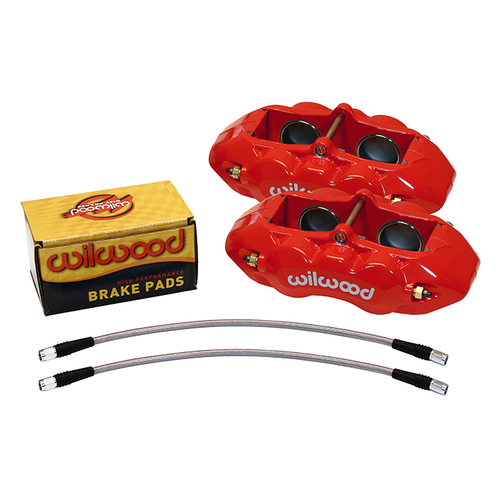 Wilwood Brake Kit, Front, D8-4 Replacement Caliper, Lug, Ano, For Chevrolet, w/Lines, Kit