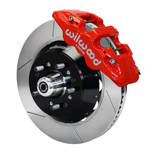 Wilwood Brake Kit, Front, AERO6 Big Brake, Radial, 14.00 Rotor, Plain Face, Red, For Buick, For Chevrolet, For GMC, Heidts, Olds, For Pontiac, Kit