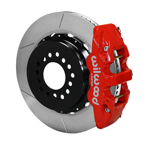 Wilwood Brake Kit, Rear, AERO4 Big Brake Parking, Radial, 14.00 Rotor, Plain Face, Red, Large For Chevrolet C10, Kit