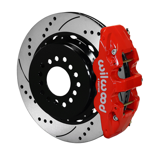 Wilwood Brake Kit, Rear, AERO4 Big Brake Parking, Radial, 14.00 Rotor, SRP, Red, 12 Bolt, Kit