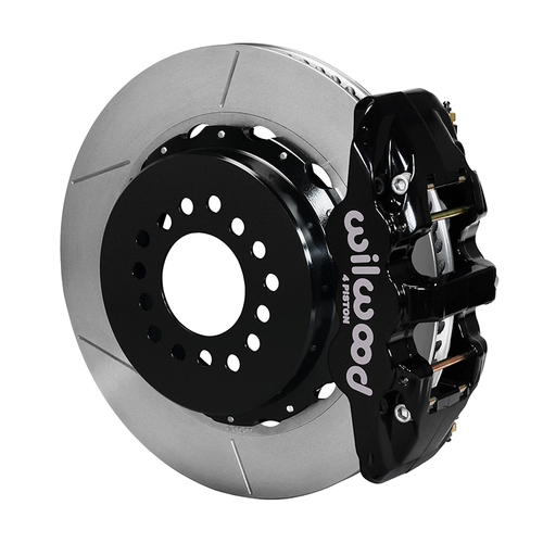 Wilwood Brake Kit, Rear, AERO4 Big Brake Parking, Radial, 14.00 Rotor, Plain Face, Black, 8.8 For Ford, Kit