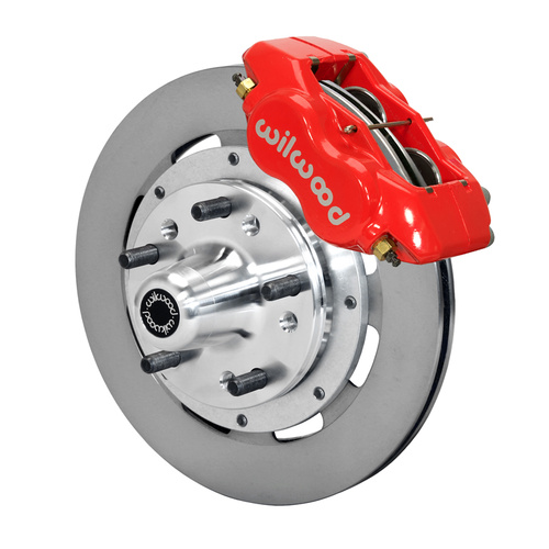 Wilwood Brake Kit, Front, FDLI Big Brake (Hub), Lug, 12.19 Rotor, Plain Face, Red, For Ford, For Mercury, Kit