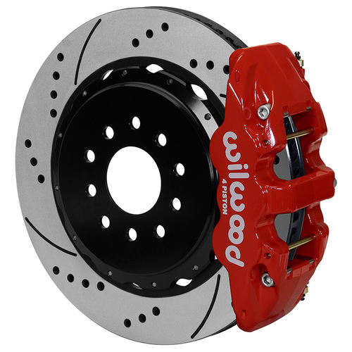 Wilwood Brake Kit, Rear, AERO4 Big Brake For OE Parking Brake, Radial, 14.00 Rotor, SRP, Red, OEM, Kit