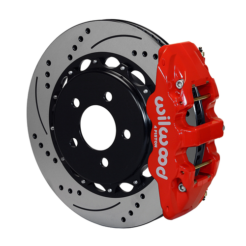 Wilwood Brake Kit, Rear, AERO4 Big Brake For OE Parking Brake, Radial, 14.25 Rotor, SRP, Red, OEM, Kit