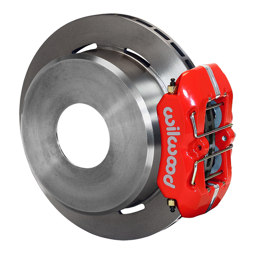 Wilwood Brake Kit, Rear, FDLP Parking, Lug, 11.00 Rotor, Plain Face, Red, Big For Ford New Style, Kit