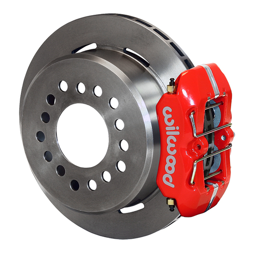 Wilwood Brake Kit, Rear, FDLP Parking, Lug, 11.00 Rotor, Plain Face, Red, Big For Ford New Style, Kit