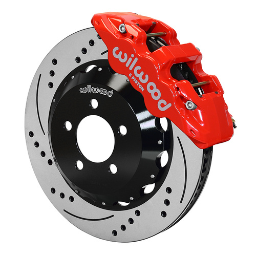 Wilwood Brake Kit, Front, AERO6 Big Brake, Radial, 14.25 Rotor, SRP, Red, For Chrysler, For Dodge, Kit