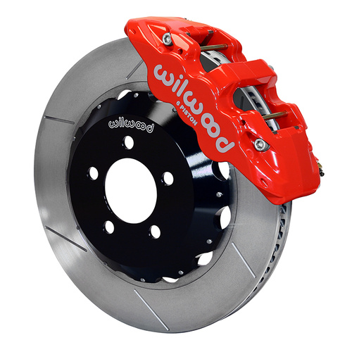 Wilwood Brake Kit, Front, AERO6 Big Brake, Radial, 14.25 Rotor, Plain Face, Red, For Chrysler, For Dodge, Kit