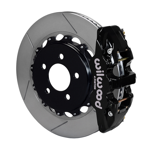 Wilwood Brake Kit, Rear, AERO4 Big Brake For OE Parking Brake, Radial, 14.25 Rotor, Plain Face, Black, OEM, Kit