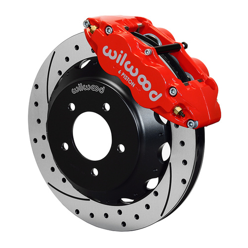 Wilwood Brake Kit, Front, FNSL6R Big Brake (Hat), Radial, 14.00 Rotor, SRP, Red, For Mazda, Kit