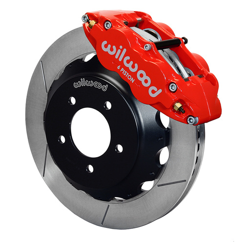 Wilwood Brake Kit, Front, FNSL6R Big Brake (Hat), Radial, 14.00 Rotor, Plain Face, Red, For Mazda, Kit