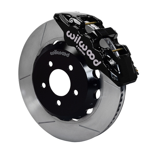 Wilwood Brake Kit, Front, AERO6 Big Brake, Radial, 14.00 Rotor, Plain Face, Black, For BMW, Kit