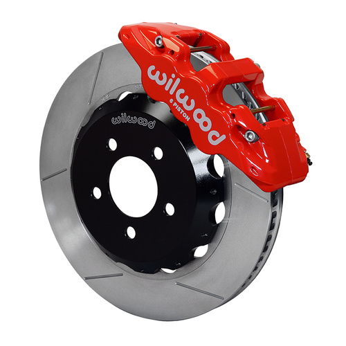 Wilwood Brake Kit, Front, AERO6 Big Brake, Radial, 14.00 Rotor, Plain Face, Red, For BMW, Kit