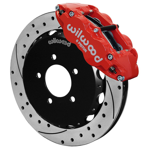 Wilwood Brake Kit, Front, FNSL6R Big Brake (Hat), Radial, 12.88 Rotor, SRP, Red, For Honda, Kit
