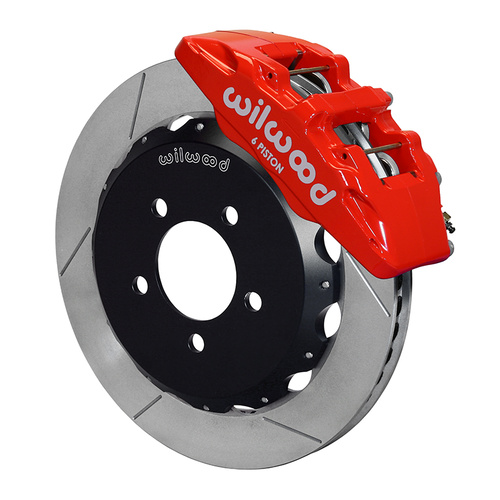 Wilwood Brake Kit, Front, DP6 Big Brake (Hat), Lug, 12.88 Rotor, Plain Face, Red, w/Lines, Kit