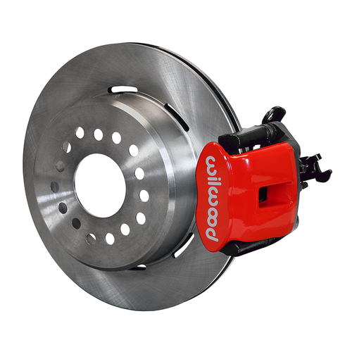 Wilwood Brake Kit, Rear, CPB Caliper 1Pc Rotor, Plain Face, Radial, 12.19 Rotor, Plain Face, Red, OEM, w/Lines, Kit