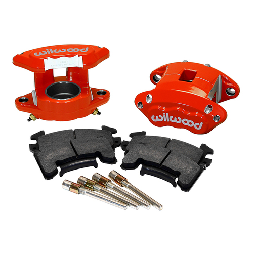 Wilwood Brake Kit, Front, D154 Caliper Kit, Floating, Rotor, Plain Face, Red, Kit