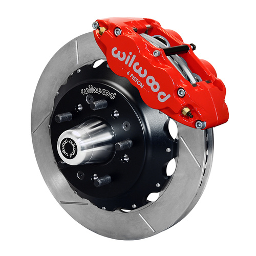 Wilwood Brake Kit, Front, FNSL6R Big Brake (Hub), Radial, 12.88 Rotor, Plain Face, Red, For Buick, For Chevrolet, For GMC, For Isuzu, Olds, For Ponti