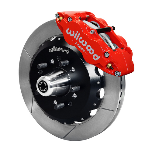 Wilwood Brake Kit, Front, FNSL6R Big Brake (Hub), Radial, 12.88 Rotor, Plain Face, Red, For Chevrolet, Heidts, Kit