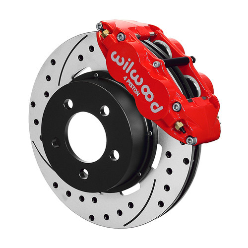 Wilwood Brake Kit, Front, FNSL4R Big Brake (Hat), Radial, 12.19 Rotor, SRP, Red, For Jeep, Kit