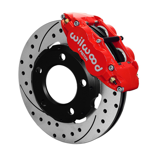 Wilwood Brake Kit, Front, FNSL4R Big Brake (Hat), Radial, 12.19 Rotor, SRP, Red, For Jeep, Kit