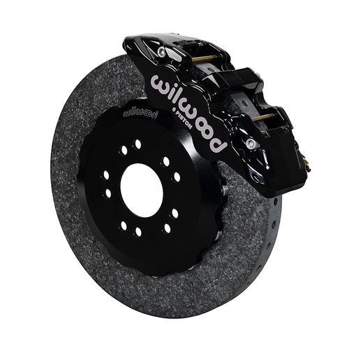 Wilwood Brake Kit, Front, AERO6 WCCB Carbon-Ceramic Big Brake, Radial, 14.00 Rotor, Plain Face, Black, Kit