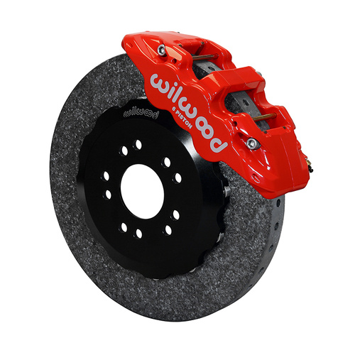 Wilwood Brake Kit, Front, AERO6 WCCB Carbon-Ceramic Big Brake, Radial, 14.00 Rotor, Plain Face, Red, Kit