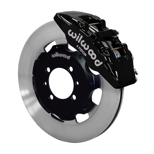 Wilwood Brake Kit, Front, DP6 Big Brake (Hat), Lug, 12.19 Rotor, Plain Face, Black, For Fiat, w/Lines, Kit